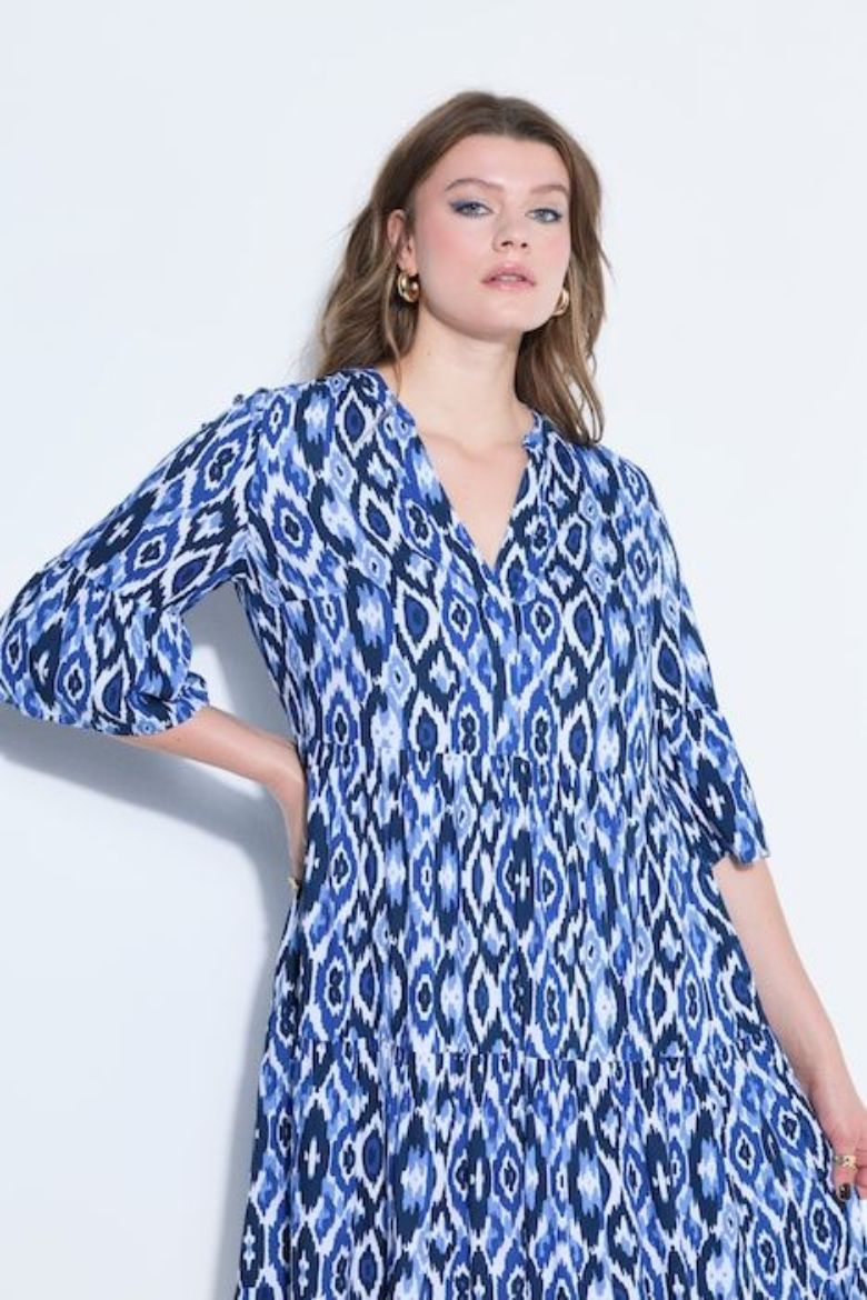 Moda za polnejše Haljina midi 3/4 rukava A kroja plus velikost, xxl, Ulla Popken in Johann Popken (JP1880)