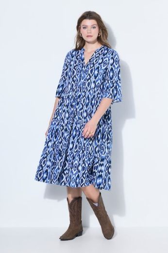 Moda za polnejše Haljina midi 3/4 rukava A kroja plus velikost, xxl, Ulla Popken in Johann Popken (JP1880)