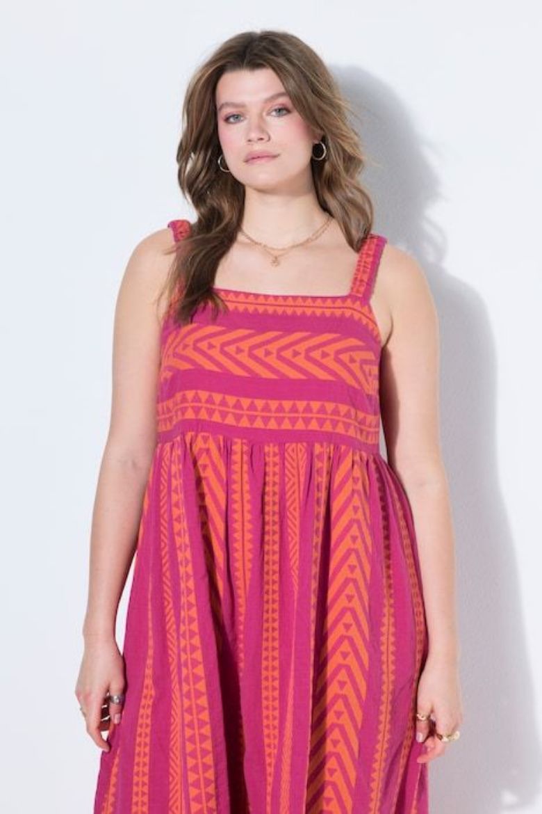 Moda za polnejše Haljina midi bez rukava A kroja plus velikost, xxl, Ulla Popken in Johann Popken (JP1880)