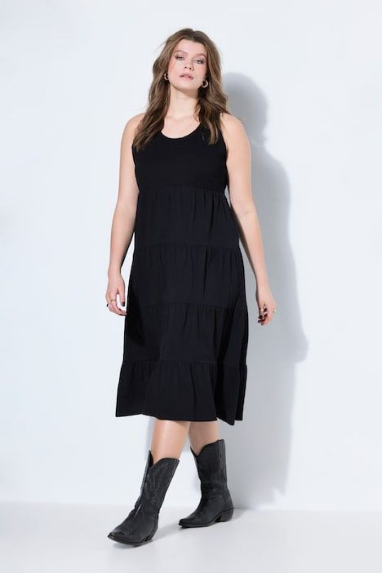 Moda za polnejše Haljina midi bez rukava A kroja plus velikost, xxl, Ulla Popken in Johann Popken (JP1880)