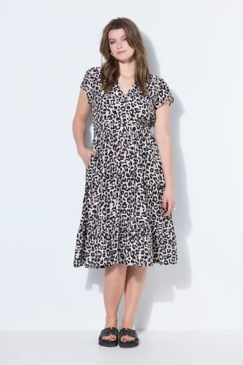 Moda za polnejše Haljina midi kratkih rukava A kroja plus velikost, xxl, Ulla Popken in Johann Popken (JP1880)