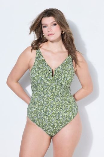 Moda za polnejše Kupaći kostim jednodijelni V izreza plus velikost, xxl, Ulla Popken in Johann Popken (JP1880)