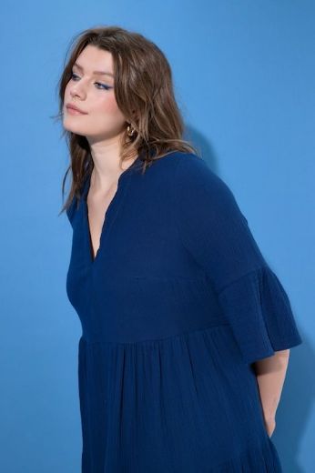 Moda za polnejše Haljina 3/4 rukavi A kroja duži model plus velikost, xxl, Ulla Popken in Johann Popken (JP1880)