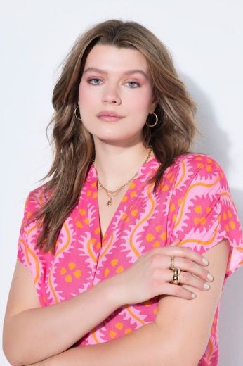 Moda za polnejše Bluza kratkih rukava šireg kroja plus velikost, xxl, Ulla Popken in Johann Popken (JP1880)