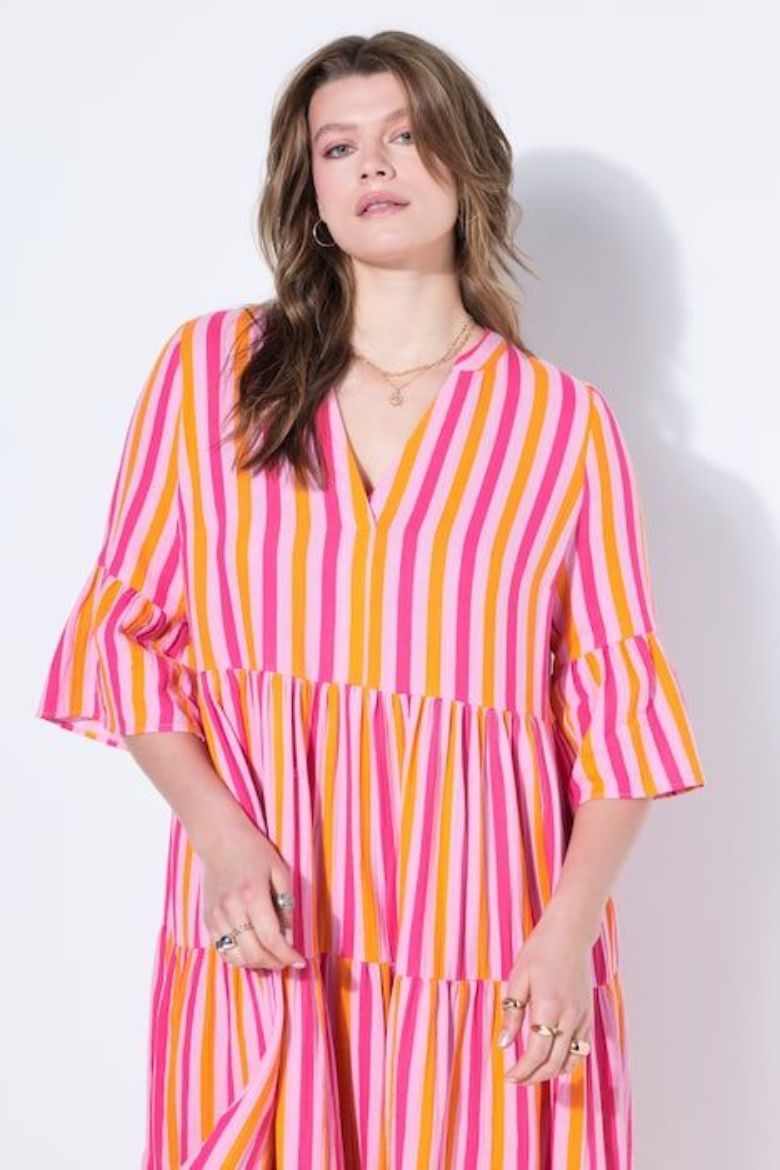 Moda za polnejše Haljina midi 3/4 rukava A kroja plus velikost, xxl, Ulla Popken in Johann Popken (JP1880)