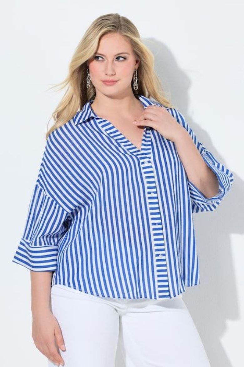 Moda za polnejše Bluza 3/4 rukava šireg kroja plus velikost, xxl, Ulla Popken in Johann Popken (JP1880)