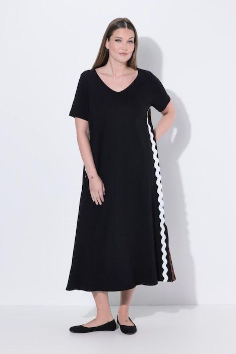 Moda za polnejše Haljina maxi kratkih rukava pamučna plus velikost, xxl, Ulla Popken in Johann Popken (JP1880)