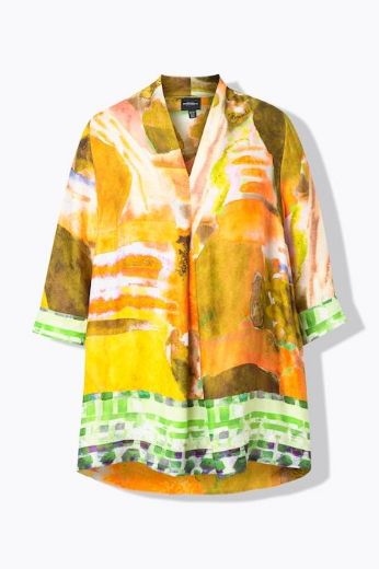 Moda za polnejše Bluza 3/4 rukava od satena plus velikost, xxl, Ulla Popken in Johann Popken (JP1880)