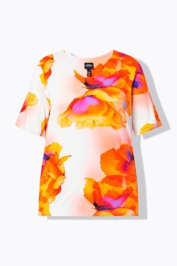 Moda za polnejše Majica kratkih rukava V izreza plus velikost, xxl, Ulla Popken in Johann Popken (JP1880)