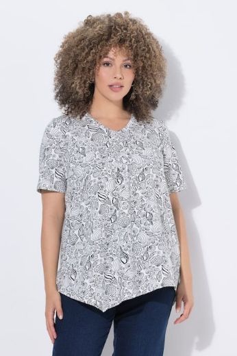 Moda za polnejše Majica kratkih rukava V izreza plus velikost, xxl, Ulla Popken in Johann Popken (JP1880)