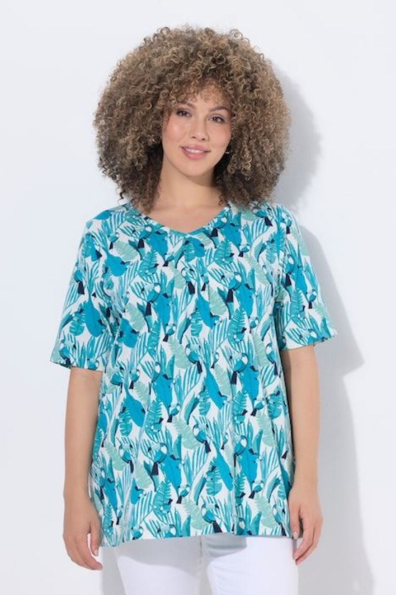 Moda za polnejše Majica kratkih rukava V izreza plus velikost, xxl, Ulla Popken in Johann Popken (JP1880)