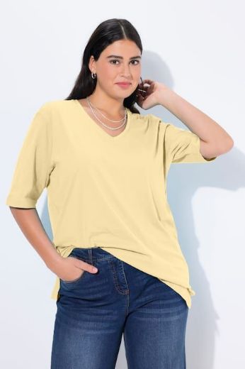 Moda za polnejše Majica V izrez Basic plus velikost, xxl, Ulla Popken in Johann Popken (JP1880)