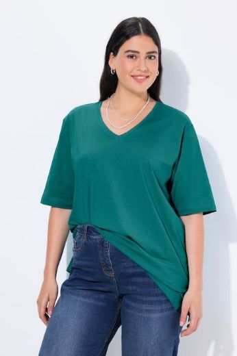 Moda za polnejše Majica V izrez Basic plus velikost, xxl, Ulla Popken in Johann Popken (JP1880)