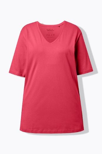 Moda za polnejše Majica V izrez Basic plus velikost, xxl, Ulla Popken in Johann Popken (JP1880)
