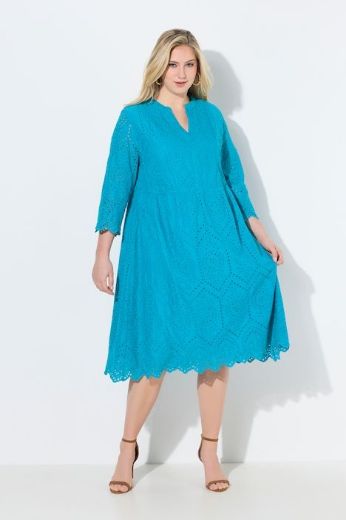 Moda za polnejše Haljina midi A kroja 3/4 rukavi plus velikost, xxl, Ulla Popken in Johann Popken (JP1880)