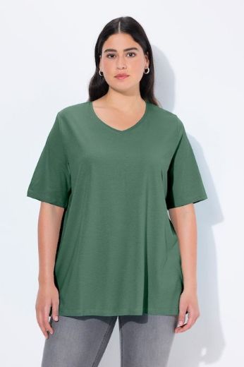 Moda za polnejše Majica V izreza A kroja kratkih rukava plus velikost, xxl, Ulla Popken in Johann Popken (JP1880)