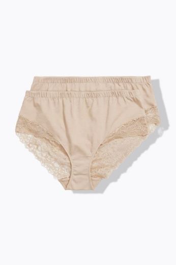 Moda za polnejše Gaćice Midi s dodatkom ukrasne čipke 2 komada plus velikost, xxl, Ulla Popken in Johann Popken (JP1880)