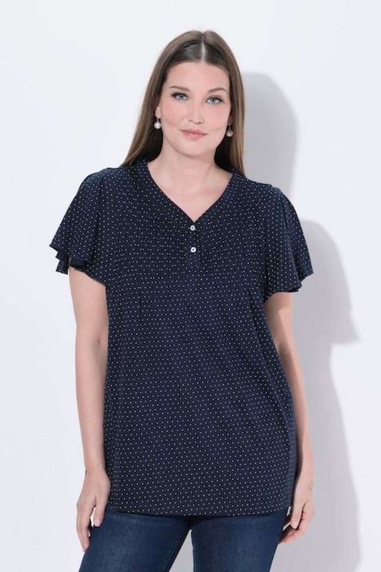 Moda za polnejše Majica kratkih rukava s gumbima plus velikost, xxl, Ulla Popken in Johann Popken (JP1880)