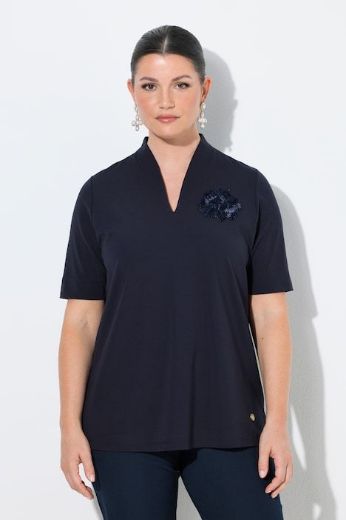 Moda za polnejše Majica kratkih rukava V izreza plus velikost, xxl, Ulla Popken in Johann Popken (JP1880)