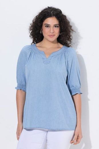 Moda za polnejše Bluza kratkih rukava traper izgleda plus velikost, xxl, Ulla Popken in Johann Popken (JP1880)