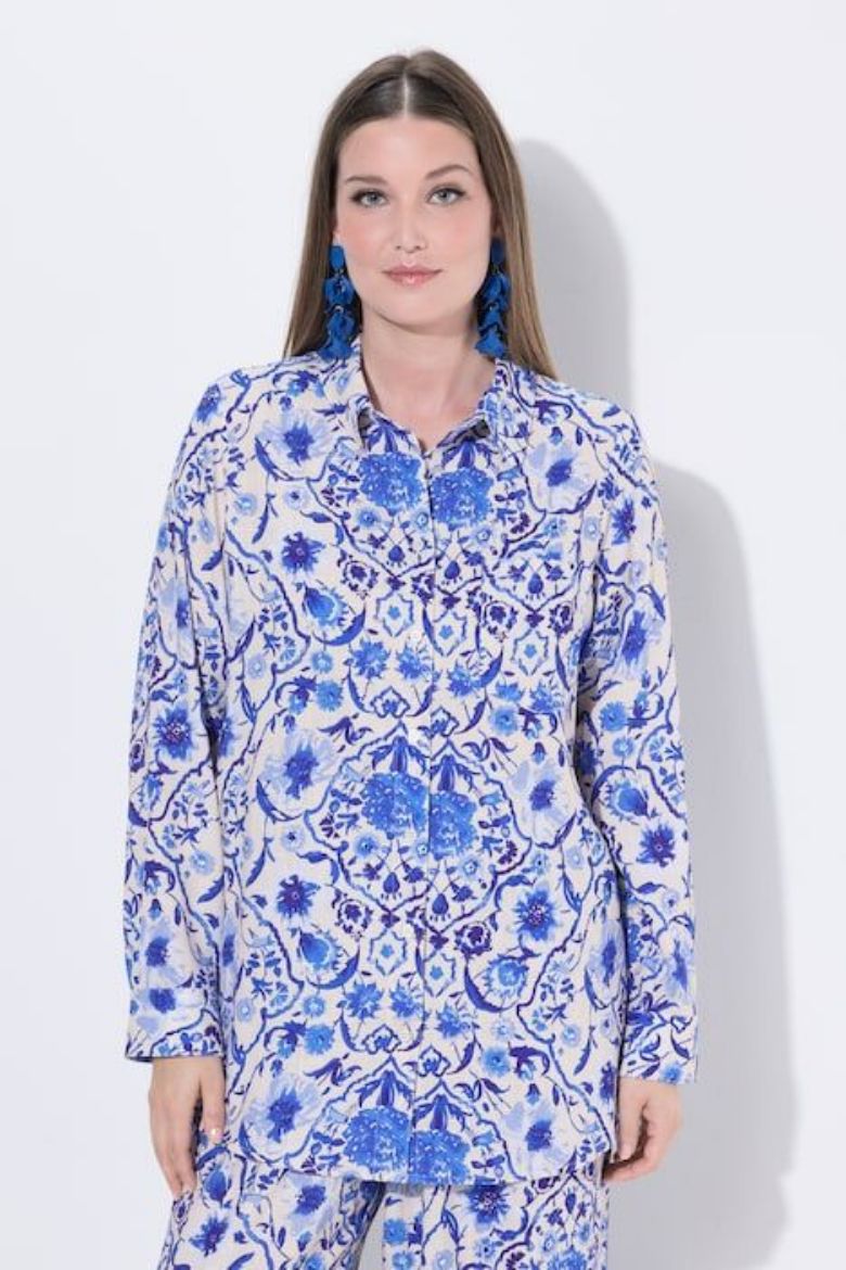 Moda za polnejše Bluza dugih rukava s kragnom plus velikost, xxl, Ulla Popken in Johann Popken (JP1880)