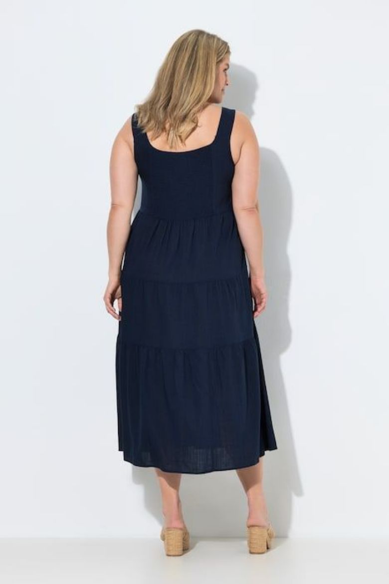 Moda za polnejše Haljina bez rukava A kroja podesivih naramenica lanena plus velikost, xxl, Ulla Popken in Johann Popken (JP1880)