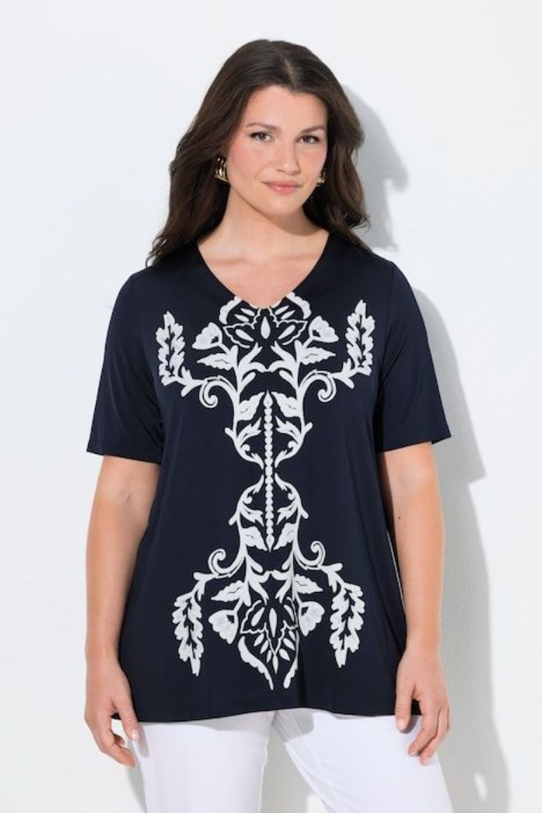 Moda za polnejše Majica kratkih rukava A kroja plus velikost, xxl, Ulla Popken in Johann Popken (JP1880)