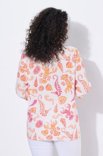 Moda za polnejše Bluza rukavi 3/4 lanena plus velikost, xxl, Ulla Popken in Johann Popken (JP1880)