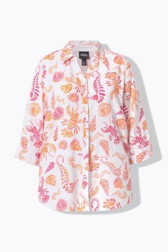 Moda za polnejše Bluza rukavi 3/4 lanena plus velikost, xxl, Ulla Popken in Johann Popken (JP1880)