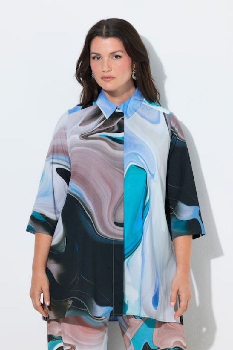 Moda za polnejše Bluza rukavi 3/4 s kragnom plus velikost, xxl, Ulla Popken in Johann Popken (JP1880)