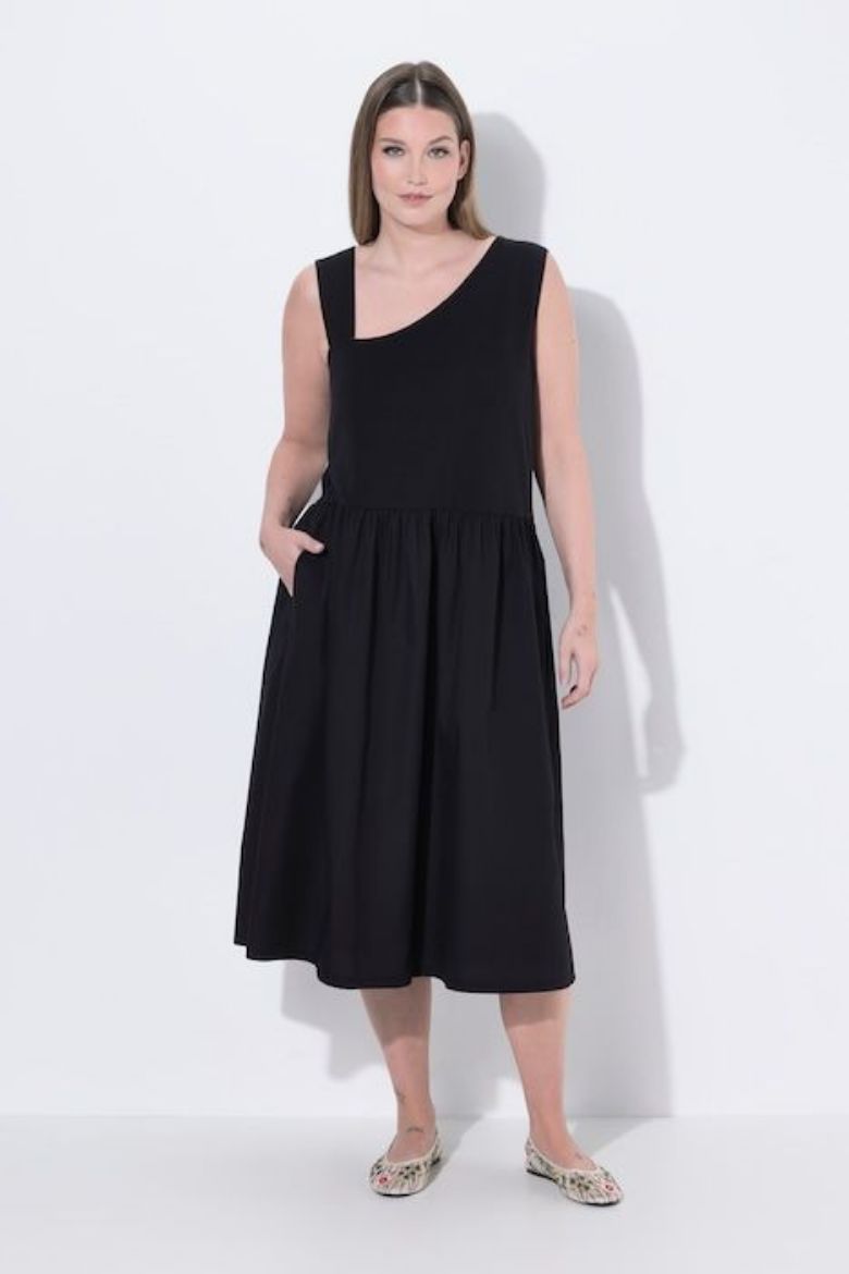 Moda za polnejše Haljina midi bez rukava A kroja pamučna plus velikost, xxl, Ulla Popken in Johann Popken (JP1880)