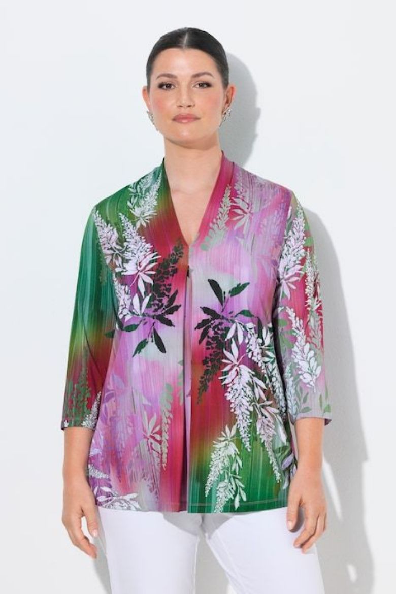 Moda za polnejše Bluza 3/4 rukava A kroja plus velikost, xxl, Ulla Popken in Johann Popken (JP1880)