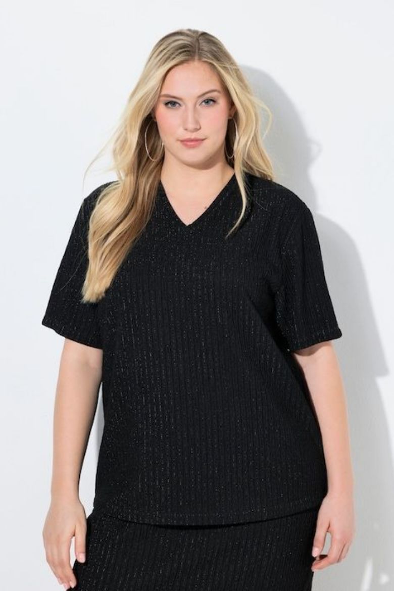 Moda za polnejše Majica kratkih rukava V izreza plus velikost, xxl, Ulla Popken in Johann Popken (JP1880)