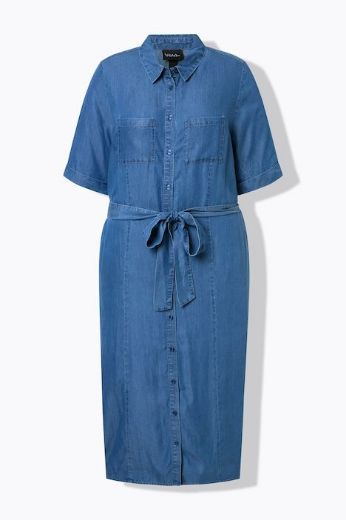 Moda za polnejše Haljina kratkih rukava A  kroja s kragnom plus velikost, xxl, Ulla Popken in Johann Popken (JP1880)