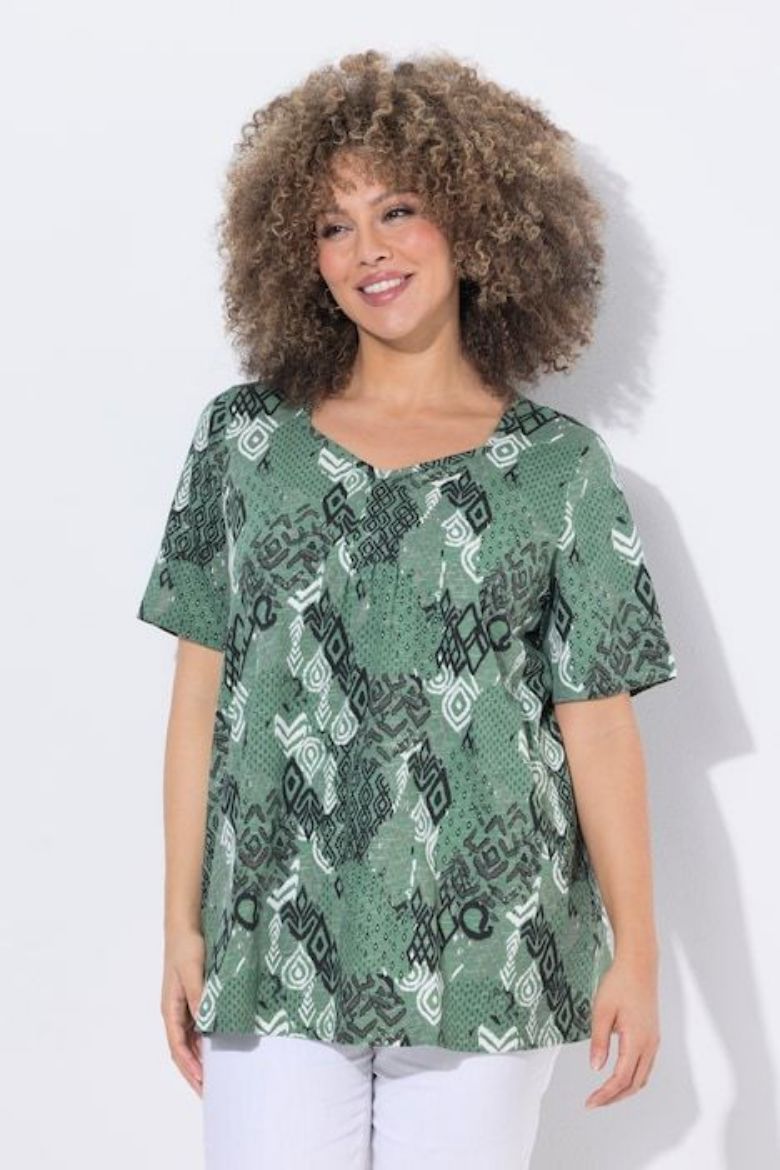 Moda za polnejše Majica kratkih rukava A kroja plus velikost, xxl, Ulla Popken in Johann Popken (JP1880)