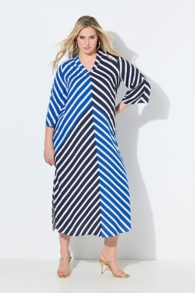 Slika Haljina maxi 3/4 rukavi prugasta