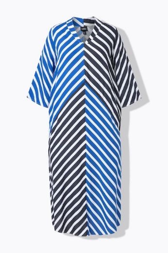 Moda za polnejše Haljina maxi 3/4 rukavi prugasta plus velikost, xxl, Ulla Popken in Johann Popken (JP1880)