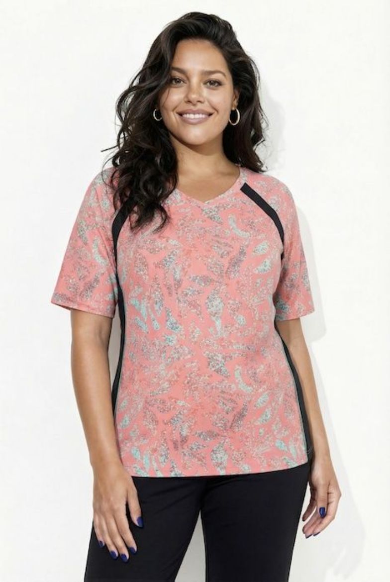 Moda za polnejše Majica kratkih rukava V izreza plus velikost, xxl, Ulla Popken in Johann Popken (JP1880)