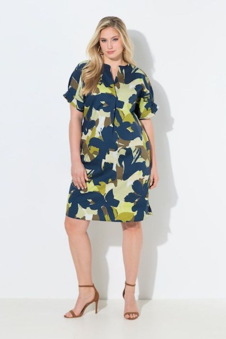 Moda za polnejše Haljina kratkih rukava s izrezom plus velikost, xxl, Ulla Popken in Johann Popken (JP1880)