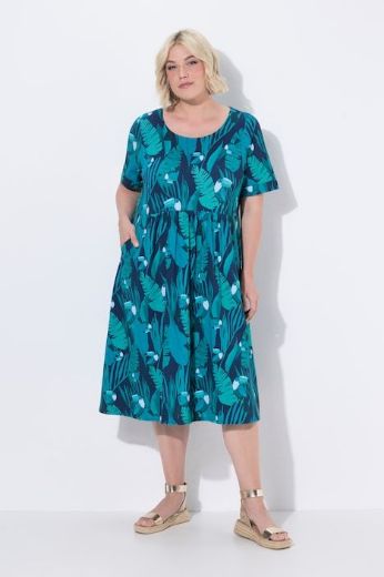 Moda za polnejše Haljina midi kratkih rukava plus velikost, xxl, Ulla Popken in Johann Popken (JP1880)
