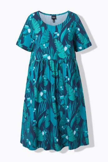 Moda za polnejše Haljina midi kratkih rukava plus velikost, xxl, Ulla Popken in Johann Popken (JP1880)