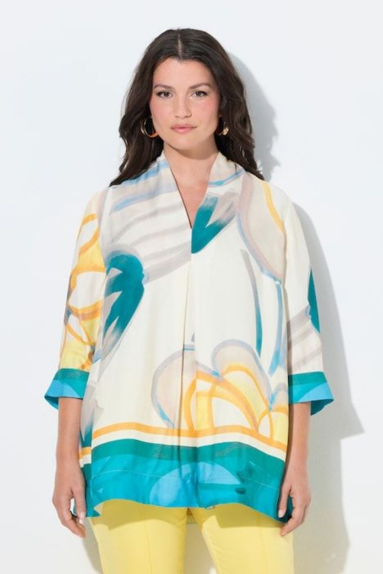 Moda za polnejše Bluza 3/4 rukava od satena plus velikost, xxl, Ulla Popken in Johann Popken (JP1880)