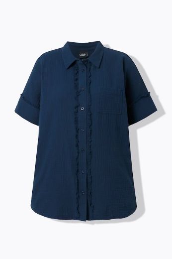 Moda za polnejše Bluza kratkih rukava od muslina plus velikost, xxl, Ulla Popken in Johann Popken (JP1880)