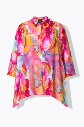 Moda za polnejše Bluza 3/4 rukava A kroja plus velikost, xxl, Ulla Popken in Johann Popken (JP1880)