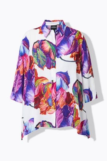Moda za polnejše Bluza 3/4 rukava A kroja plus velikost, xxl, Ulla Popken in Johann Popken (JP1880)