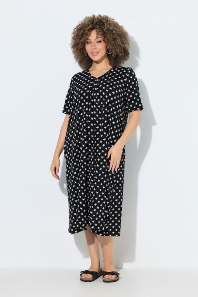 Moda za polnejše Haljina midi kratkih rukava plus velikost, xxl, Ulla Popken in Johann Popken (JP1880)