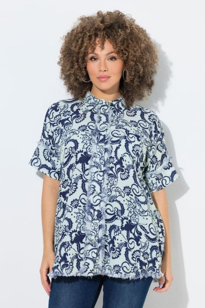 Moda za polnejše Bluza kratkih rukava šireg kroja plus velikost, xxl, Ulla Popken in Johann Popken (JP1880)