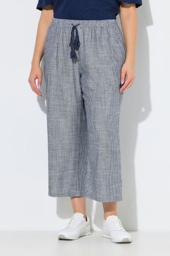 Moda za polnejše Hlače širokih nogavica lanene plus velikost, xxl, Ulla Popken in Johann Popken (JP1880)
