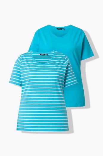 Moda za polnejše Majica kratkih rukava 2 u paketu plus velikost, xxl, Ulla Popken in Johann Popken (JP1880)