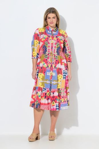 Moda za polnejše Haljina midi s kragnom rukavi 3/4 plus velikost, xxl, Ulla Popken in Johann Popken (JP1880)